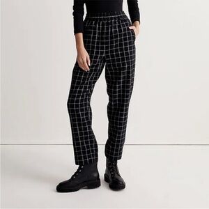 Madewell Huston Pull-On Tapered Pants in Plaid